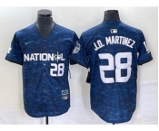 Men's Los Angeles Dodgers #28 JD Martinez Number Royal 2023 All Star Cool Base Stitched Baseball Jersey