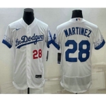 Men's Los Angeles Dodgers #28 JD Martinez Number White 2022 City Connect Flex Base Stitched Jersey