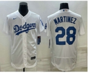 Men's Los Angeles Dodgers #28 JD Martinez White Flex Base Stitched Baseball Jersey