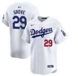 Men's Los Angeles Dodgers #29 Michael Grove White Stitched Baseball Jersey