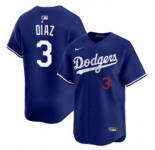 Men's Los Angeles Dodgers #3 Edwin Díaz Royal Cool Base Stitched Baseball Jersey