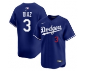 Men's Los Angeles Dodgers #3 Edwin Díaz Royal Cool Base Stitched Baseball Jersey