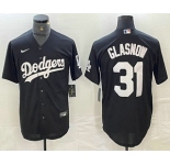 Men's Los Angeles Dodgers #31 Tyler Glasnow Black Turn Back The Clock Stitched Cool Base Jerseys