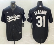 Men's Los Angeles Dodgers #31 Tyler Glasnow Black Turn Back The Clock Stitched Cool Base Jerseys