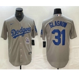 Men's Los Angeles Dodgers #31 Tyler Glasnow Grey Stitched Cool Base Nike Jerseys