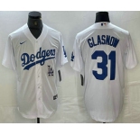 Men's Los Angeles Dodgers #31 Tyler Glasnow White Stitched Cool Base Nike Jersey