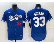 Men's Los Angeles Dodgers #33 James Outman Blue Flex Base Stitched Baseball Jersey