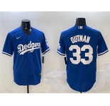 Men's Los Angeles Dodgers #33 James Outman Royal Cool Base Stitched Baseball Jersey