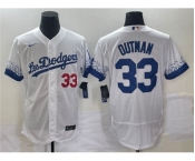 Men's Los Angeles Dodgers #33 James Outman White City Connect Flex Base Stitched Baseball Jersey