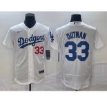 Men's Los Angeles Dodgers #33 James Outman White Flex Base Stitched Jersey