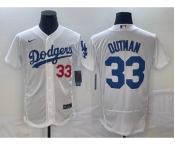 Men's Los Angeles Dodgers #33 James Outman White Flex Base Stitched Jersey