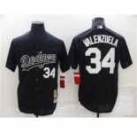Men's Los Angeles Dodgers #34 Fernando Valenzuela Black Cooperstown Collection Cool Base Stitched Nike Jersey