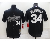 Men's Los Angeles Dodgers #34 Fernando Valenzuela Black Cooperstown Collection Cool Base Stitched Nike Jersey