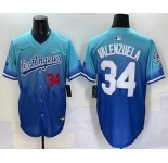 Men's Los Angeles Dodgers #34 Fernando Valenzuela Blue 2025 City Connect Limited Stitched Jersey