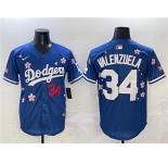 Men's Los Angeles Dodgers #34 Fernando Valenzuela Royal 2025 Tokyo Series Limited Stitched Baseball Jersey