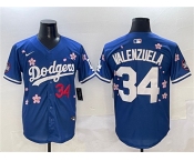 Men's Los Angeles Dodgers #34 Fernando Valenzuela Royal 2025 Tokyo Series Limited Stitched Baseball Jersey