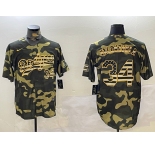 Men's Los Angeles Dodgers #34 Fernando Valenzuela camo Authentic Collection Stitched MLB Jersey