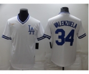 Men's Los Angeles Dodgers #34 Toro Valenzuela White Stitched Baseball Jersey