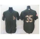 Men's Los Angeles Dodgers #35 Cody Bellinger Green Salute to Service Jersey