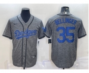 Men's Los Angeles Dodgers #35 Cody Bellinger Grey Gridiron Cool Base Stitched Baseball Jersey