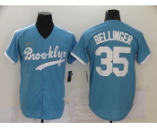 Men's Los Angeles Dodgers #35 Cody Bellinger Nike Light Blue Cooperstown Collection Alternate Jersey