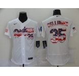 Men's Los Angeles Dodgers #35 Cody Bellinger Nike  White USA Flag Fashion Flex Base Authentic Baseball Jersey