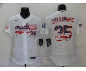 Men's Los Angeles Dodgers #35 Cody Bellinger Nike  White USA Flag Fashion Flex Base Authentic Baseball Jersey