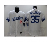 Men's Los Angeles Dodgers #35 Cody Bellinger White Elite City Player Jersey