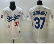 Men's Los Angeles Dodgers #37 Teoscar Hernandez White 2025 Tokyo Series Limited Jersey