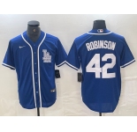 Men's Los Angeles Dodgers #42 Jackie Robinson Blue Cool Base Stitched Baseball Jersey