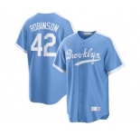 Men's Los Angeles Dodgers #42 Jackie Robinson Light Blue Cool Base Stitched Baseball Jersey
