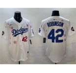 Men's Los Angeles Dodgers #42 Jackie Robinson White 2025 Tokyo Series Limited Stitched Baseball Jersey