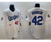 Men's Los Angeles Dodgers #42 Jackie Robinson White 2025 Tokyo Series Limited Stitched Baseball Jersey