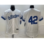 Men's Los Angeles Dodgers #42 Jackie Robinson White City Connect Flex Base Stitched Baseball Jersey