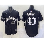 Men's Los Angeles Dodgers #43 Anthony Banda Black Mexico 2025 LA Gothic Style With 2024 World Series Champions Patch Vapor Premier Limited Stitched Basebal