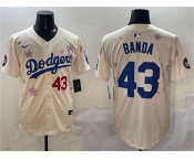 Men's Los Angeles Dodgers #43 Anthony Banda Cream 2025 Tokyo Series Limited Stitched Baseball Jersey