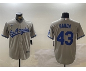 Men's Los Angeles Dodgers #43 Anthony Banda Grey Cool Base Stitched Baseball Jersey