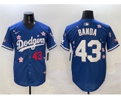 Men's Los Angeles Dodgers #43 Anthony Banda Royal 2025 Tokyo Series Limited Stitched Baseball Jersey