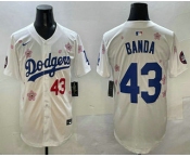 Men's Los Angeles Dodgers #43 Anthony Banda White 2025 Tokyo Series Limited Jersey