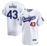 Men's Los Angeles Dodgers #43 Anthony banda White 2024 World Series Stitched Baseball Jersey