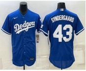 Men's Los Angeles Dodgers #43 Noah Syndergaard Blue Stitched MLB Flex Base Nike Jersey