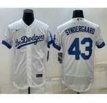 Men's Los Angeles Dodgers #43 Noah Syndergaard White 2022 City Connect Flex Base Stitched Jersey
