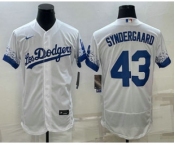 Men's Los Angeles Dodgers #43 Noah Syndergaard White 2022 City Connect Flex Base Stitched Jersey