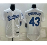 Men's Los Angeles Dodgers #43 Noah Syndergaard White Flex Base Stitched Baseball Jersey