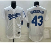 Men's Los Angeles Dodgers #43 Noah Syndergaard White Flex Base Stitched Baseball Jersey