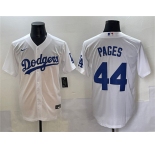 Men's Los Angeles Dodgers #44 Andy Pages White Cool Base Stitched Baseball Jersey