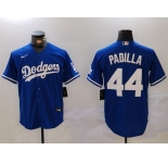 Men's Los Angeles Dodgers #44 Vicente Padilla Blue Cool Base Stitched Jersey