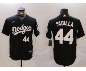 Men's Los Angeles Dodgers #44 Vicente Padilla Number Black Cool Base Stitched Jerseys