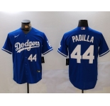 Men's Los Angeles Dodgers #44 Vicente Padilla Number Blue Cool Base Stitched Jerseys