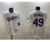 Men's Los Angeles Dodgers #49 Blake Treinen White Cool Base Stitched Baseball Jersey